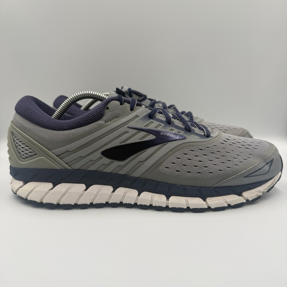 Brooks Beast 18 Gray Blue Running Shoes Sneakers Men's Size 12.5 1102821D015